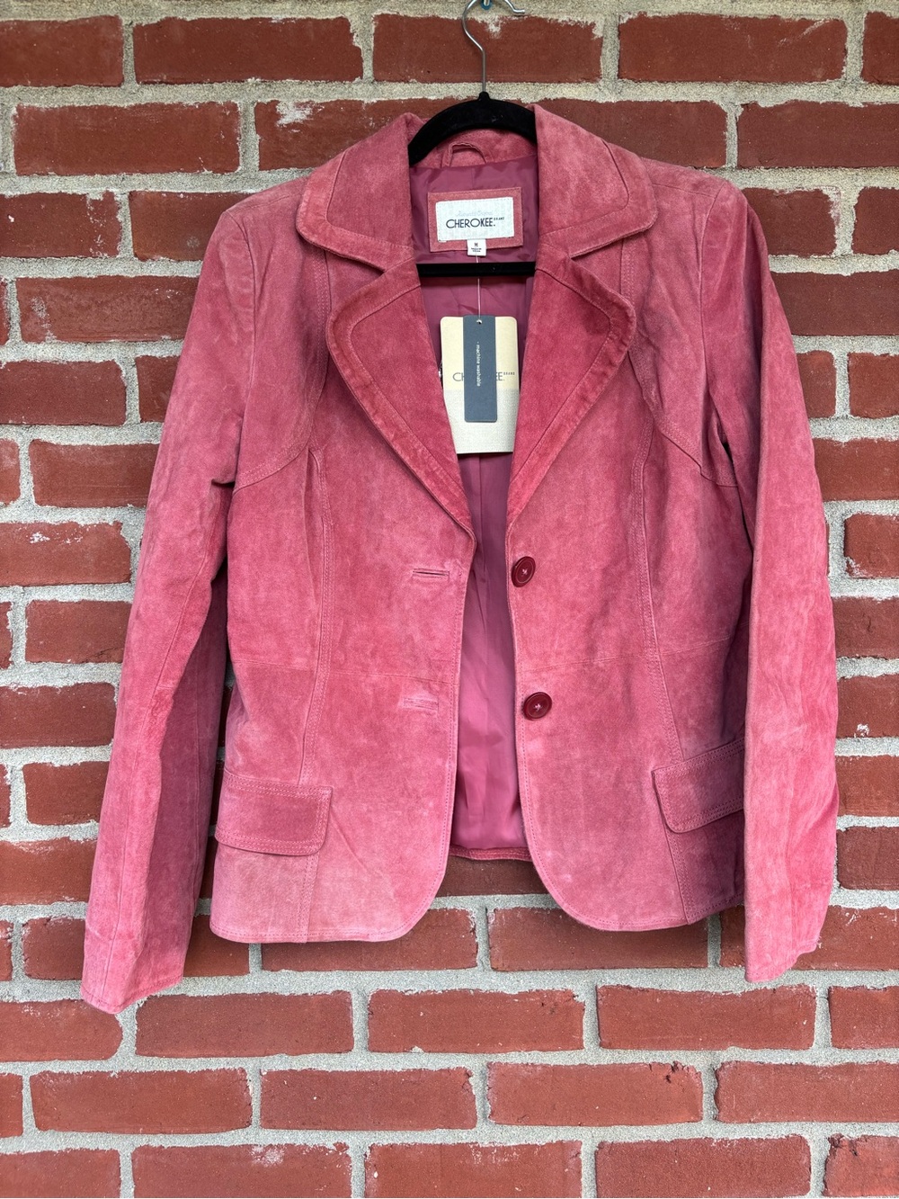NWT Vintage Cherokee Pink/Red Suede Blazer Jacket